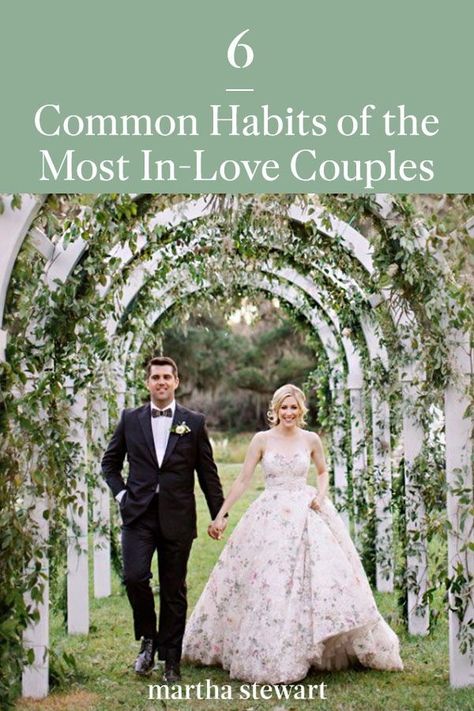 A marriage and family therapist and licensed professional counselor shares the behaviors that in-love couples frequently do and what they prioritize in their lives together. #weddingideas #wedding #marthstewartwedding #weddingplanning #weddingchecklist Secret Garden Themed Wedding, Wedding Pathway, Stone Ruins, Martha Weddings, Garden Theme Wedding, Secret Garden Wedding, General Ideas, Marriage And Family Therapist, Bella Bridesmaid