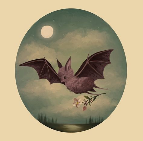 Little fruit bat by Vanessa Stephens aka The Midnight Rabbit for #mabsdrawlloweenclub Bat Drawings, Halloween Spell Book, Bat Art, Fruit Bat, Posca Art, Watercolor Ideas, Halloween Illustration, Halloween Painting, Beautiful Life