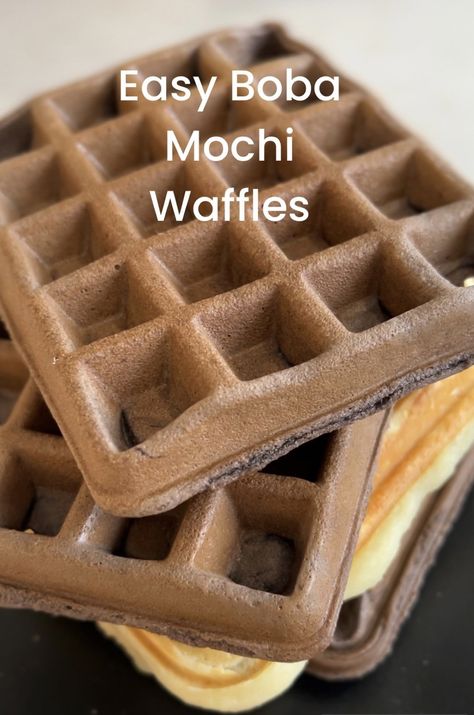 Easy Boba Mochi Waffles Recipe by Kat Lieu — modern asian baking Mochi Waffle Recipe, Ube Mochi, Mochi Waffles, Asian Baking, Brown Sugar Boba, Boba Recipe, Mochi Recipe, Waffle Maker Recipes, Gluten Free Waffles