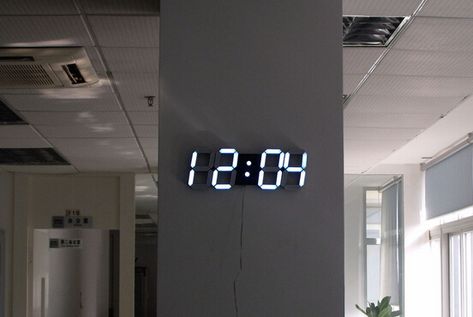 Large Digital Clock for A command center Digital Clock Wall, Digital Wall Clock Aesthetic, Freeform Electronics, Gym Clock, Big Digital Clock, Digital Clock Design, Barbershop Decor, Led Digital Clock, Studio Gym