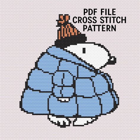 A cross stitch pattern inspired by the iconic cartoon character Snoopey in his winter puffer jacket during the winter! Perfect for any Peanuts fan. Great for decor! Also would make a unique cross stitch gift for a friend or a loved one. Want the pattern in a specific size? Feel free to message me and let me know! I might be able to make it in a custom size for a small additional fee.  THIS IS A DIGITAL DOWNLOAD FOR PATTERN ONLY Digital download consists of three items: - PDF File with instructio Cross Stitch Patterns Free Easy, Holiday Cross Stitch Patterns, Unique Cross Stitch, Wedding Cross Stitch Patterns, Winter Cross Stitch, Stitch Gift, Small Cross Stitch, Tapestry Crochet Patterns, Stitch Ideas