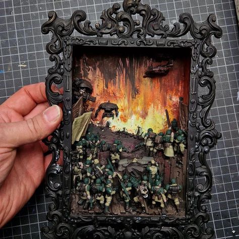 Fantasy Miniatures Dioramas, Warhammer 40k Diorama, Warhammer Room, Art Rapid, 40k Diorama, Warhammer Diorama, Warhammer Miniatures, Warhammer Terrain, Warhammer Paint