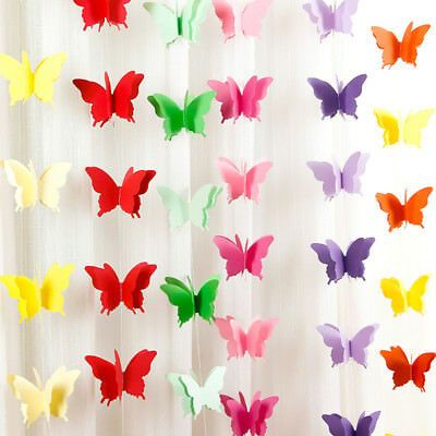 Paper Bunting Banner, Butterfly Hanging Decorations, Butterfly Birthday Party Decorations, Paper Garlands, Paper Bunting, Wedding Bunting, Paper Wall Hanging, Butterfly Baby Shower, Diy Banner