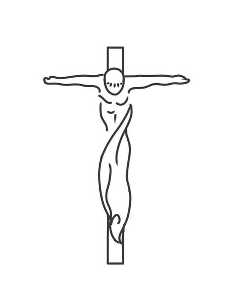 Jesus On The Cross Tattoo, Crucifix Drawing, Owl Painting Acrylic, Simple Cross Tattoo, Cross Drawing, Christian Drawings, Tattoo Catalog, Latest Tattoo Design, Magic Runes