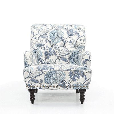 Chas Indigo Blue Floral Armchair | Pier 1 Imports Nether House, Aqua Furniture, Chair Fabrics, Traditional Decorating, Floral Armchair, Balcony Table And Chairs, Wrought Iron Chairs, Floral Chair, Office Chair Without Wheels