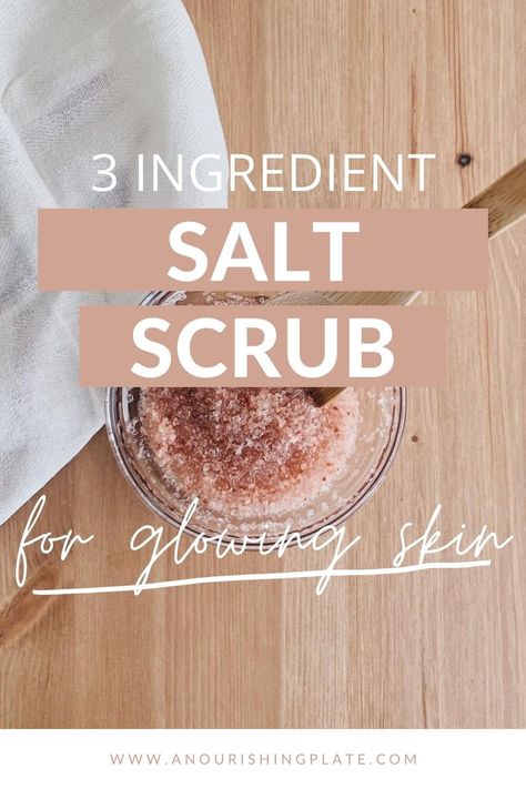 Diy Salt Scrub Recipe, Scrub For Glowing Skin, Homemade Salt Scrub, Himalayan Salt Scrub, Salt Scrub Diy, Scrub Recipe Diy, Salt Face Scrub, Salt Scrub Recipe, Diy Body Scrub Recipes