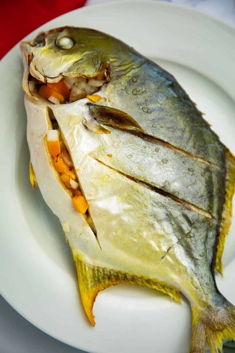 Pampano Recipe, Pompano Fish Recipe, Fish Recipe Filipino, Pompano Recipe, Pompano Fish, Whole Fish Recipes, Lobster Dishes, Seafood Recipes Healthy, Healthiest Seafood