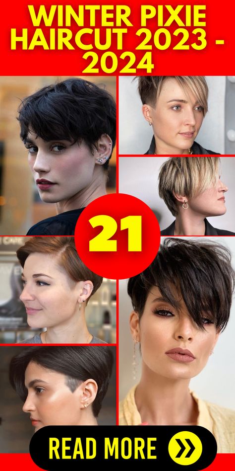 Make a bold fashion statement in 2023 with the winter pixie haircut 2023 - 2024. This modern short hairstyle is a favorite among women looking for a chic and trendy appearance. Whether you have fine hair or prefer a spiky, edgy look, the pixie cut offers endless possibilities. Pair it with stylish outfit ideas and experiment with hats to complete your modern and fashionable ensemble. Shaved Pixie Cut, Edgy Pixie Hairstyles, Hats For Short Hair, Pixie Haircut Fine Hair, Haircut 2023, Edgy Short Haircuts, Undercut Hairstyles Women, Modern Short Hairstyles, Longer Pixie Haircut