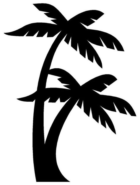 Flower Tree Drawing, Truck Window Stickers, Palm Tree Island, Palm Tree Silhouette, Tree Decals, Palm Trees Beach, Car Window Stickers, Vinyl Cut, Tree Drawing