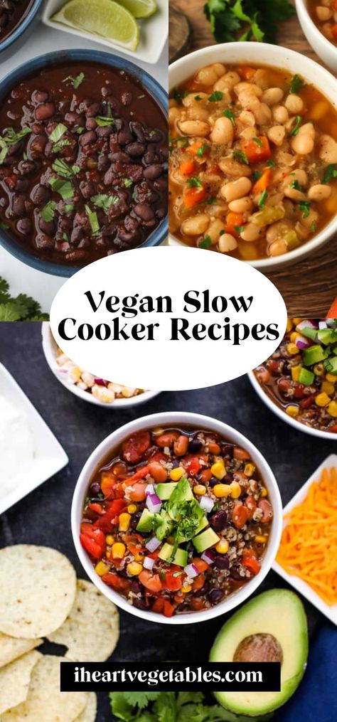 If you’re looking for tasty, hassle-free vegan meals, these slow cooker recipes are perfect! I’ve collected a list of yummy recipes that make busy days a whole lot easier. Asian Crockpot Recipes Vegetarian, Crock Pot Plant Based Meals, Plant Based Crockpot Recipes, Crockpot Vegan Recipes, Slow Cooker Recipes Vegetarian, Crockpot Vegetarian Recipes, Crockpot Recipes Vegetarian, Slow Cooker Vegan Chili, Crockpot Vegan