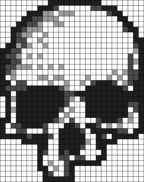 Skull Perler Bead Pattern | Bead Sprites | Misc Fuse Bead Patterns Skull Perler Bead Patterns, Perler Bead Skull, Skull Bead Pattern, Skull Perler, Rave Light, Kandi Mask, Fuse Bead Patterns, Pattern Maker, Kandi Patterns