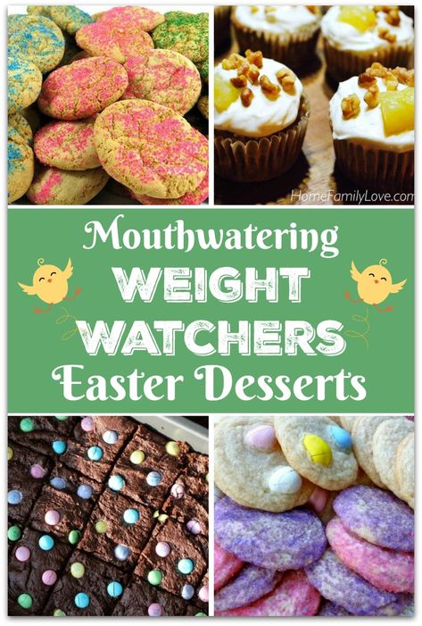 Who knew there were so many recipes for Weight Watchers Easter Dessert Recipes? Staying on track with your Weight Watchers diet is important if you want to get results. Weight Watchers Easter Recipes, Healthy Easter Dessert, Recipes For Weight Watchers, Easter Deserts, Preschool Easter, Weight Watcher Desserts, Clean Dessert, Healthy Easter, Easter Snacks