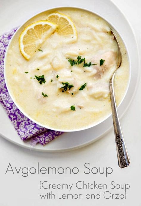 Avgolemono Soup (Chicken Soup with Egg and Lemon) - The Wicked Noodle Chicken Orzo Pasta, Soup With Egg, Avgolemono Soup, Orzo Soup, Soup Chicken, Comforting Soup, Creamy Chicken Soup, Chicken Orzo, Comfort Soup