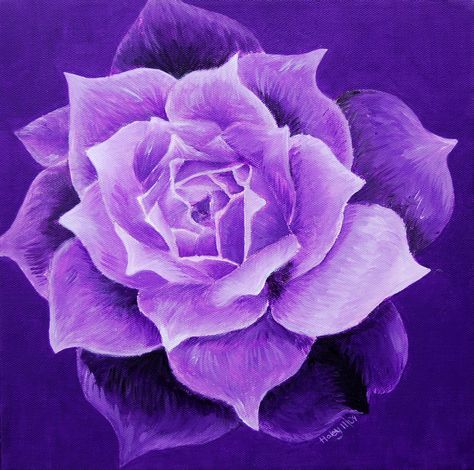 Purple Monochrome Painting, Monochromatic Flower Painting, Monochrome Flower Painting, Purple Monochromatic Painting, Monochromatic Art Ideas, Monochrome Art Painting, Monochromatic Painting Ideas, Purple Monochromatic, Monochromatic Drawing