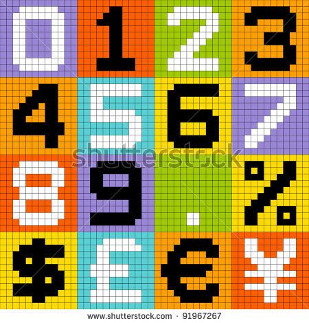 Perler Beads Numbers, Crochet Numbers, Crochet Alphabet, Cross Stitch Numbers, Crochet Letters, Tapestry Pattern, Temperature Blanket, Tiny Cross Stitch, Crochet Cushion