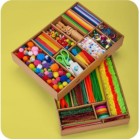 Amazon.com: Arts and Crafts Vault - 1000+ Piece Craft Kit Library in a Box for Kids Ages 4 5 6 7 8 9 10 11 & 12 Year Old Girls & Boys - Crafting Supply Set Kits - Gift Ideas for Preschool Kids Project Activity : Toys & Games Kids Craft Box, Arts And Crafts Kits, Crafts For Boys, Craft Kits For Kids, Art Activities For Kids, Create And Craft, Crafts For Girls, Craft Set, Craft Box