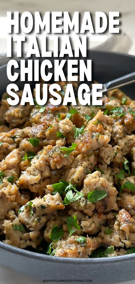 High Protein Italian Chicken Sausage Recipe Homemade Italian Chicken Sausage, Weight Watchers Turkey Sausage Recipes, Low Sodium Sausage Recipes, Homemade Turkey Sausage Recipes, Diy Chicken Sausage, Breakfast Turkey Sausage Recipes, Sweet Italian Turkey Sausage Recipes, Chicken Italian Sausage Recipes, Ground Chicken Sausage Recipes