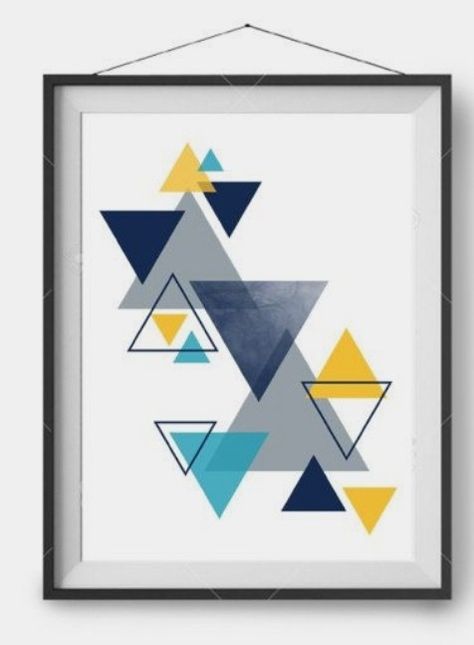 Abstract Art For Kids, Art For Kids Room, Scandinavian Poster, Color Theory Art, Triangle Art, Geometric Shapes Art, Nordic Print, Star Wars Concept Art, Geometric Drawing