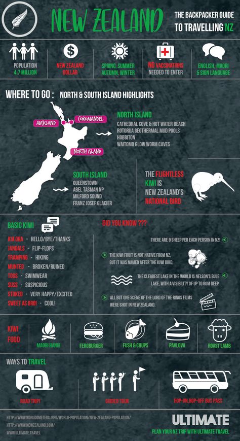 New Zealand Itinerary, Who What Where, New Zealand Adventure, New Zealand Travel Guide, Travel Infographic, Oceania Travel, Travel Checklist, Travel Locations, New Zealand Travel