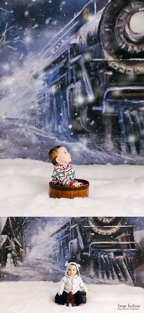 Polar Express Photo Shoot, Baby Christmas Photos, 1st Birthday Pictures, Polar Express, Baby Photoshoot, Christmas Baby, Baby Photography, Baby Photos, Newborn Photography