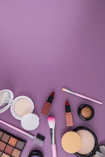 Make Up Wallpaper Aesthetic, Cosmetic Background Wallpapers, Makeup Asthetic Background, Make Up Poster, Make Up Logo, Makeup Painting, Lipstick Purple, Hd Make Up, Makeup Poster