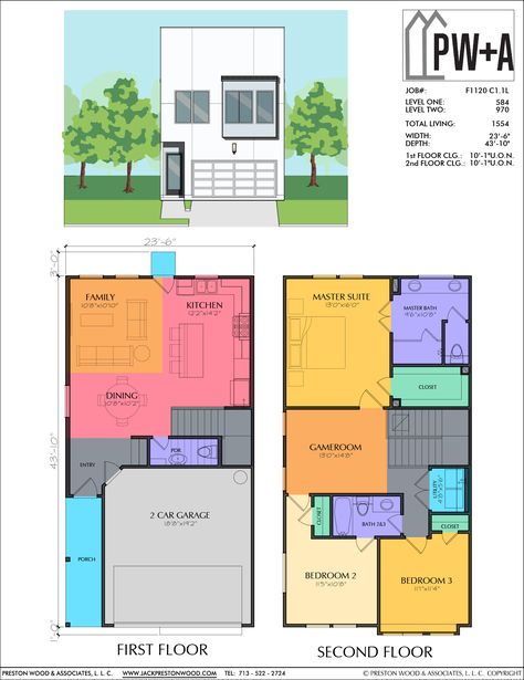 Model 4 Plex House Plans, House Plans Two Story, Duplex Ideas, Narrow Houses, Garage Apartment Plans, Two Story House Plans, Duplex House Plans, Narrow House, Garage Apartment