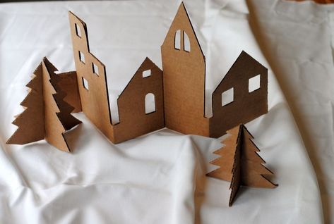 DIY: Craft an adorable Christmas village from recycled cardboard DIY-Cardboard-Christmas-Village – Inhabitat - Sustainable Design Innovation, Eco Architecture, Green Building Recycled Christmas Decorations, Cardboard Christmas, Cardboard Diy, Diy Christmas Village, Eco Architecture, Simple Christmas Decor, Recycled Cardboard, Christmas Villages, Diy Cardboard