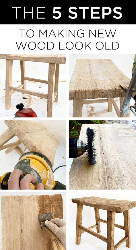 Diy Aged Wood, Aged Wood, Free Woodworking Plans, Aging Wood, Wood Stool, Flipping Furniture, Redo Furniture, Refinishing Furniture, Diy Wood Projects