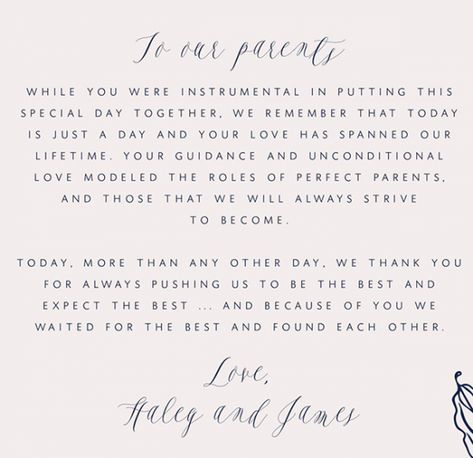 Write a Thank You to Your Parents                                                                                                                                                      More Note To Parents On Wedding Day, Thank You Letters To Bridesmaids, Thank You Speech For Parents, Letter To My Parents On My Wedding Day, Wedding Speech For Parents, Toast To Parents At Wedding, Thank You Parents Quotes, Letter To Parents On Wedding Day, Thank You Letter For Parents