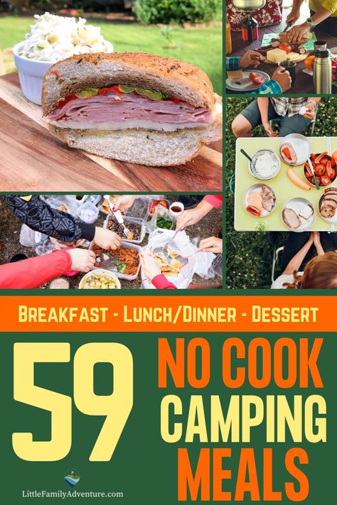 No Cook Camping Meals, Camping Trip Food, Easy Camping Food Ideas, Easy Camping Food, Easy Camping Breakfast, Camping Meal Planning, Camping Food Ideas, Healthy Camping Food, Camping Menu