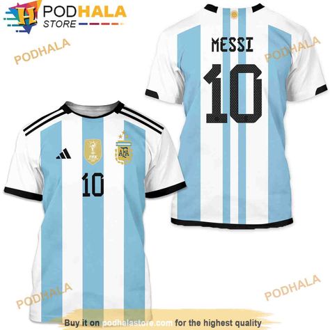 Argentina Messi #10 Soccer Casa Messi 3D Shirt For Fans Check more at https://podhalastore.com/product/argentina-messi-10-soccer-casa-messi-3d-shirt-for-fans/ Argentina Messi, Messi Argentina, Messi 10, 3d Shirt, Fifa, Soccer, 10 Things, Quick Saves, Football