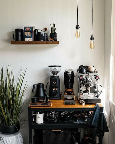 Coffee Corner Kitchen Small Spaces, Coffee Home Bar, Bar Armoire Ideas, Small Coffee Nook, Coffee Bar Armoire Ideas, Coffee Station Design, Coffee Nook Ideas Small Spaces, Coffee Bar Armoire, Coffee Machine Station