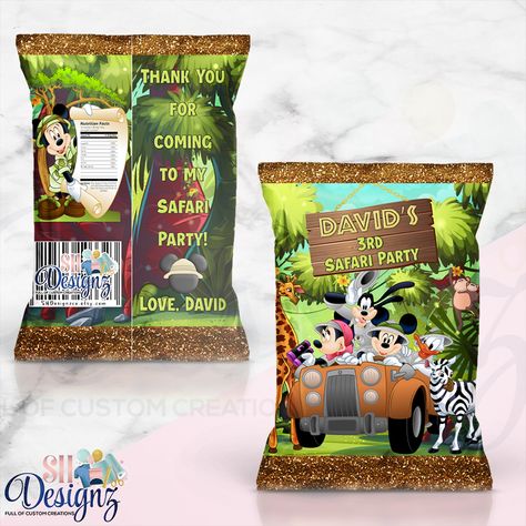 Mickey Safari, Note Box, Children Images, Chip Bags, Safari Party, Party Packages, How To Make Notes, For Your Party, Favor Bags