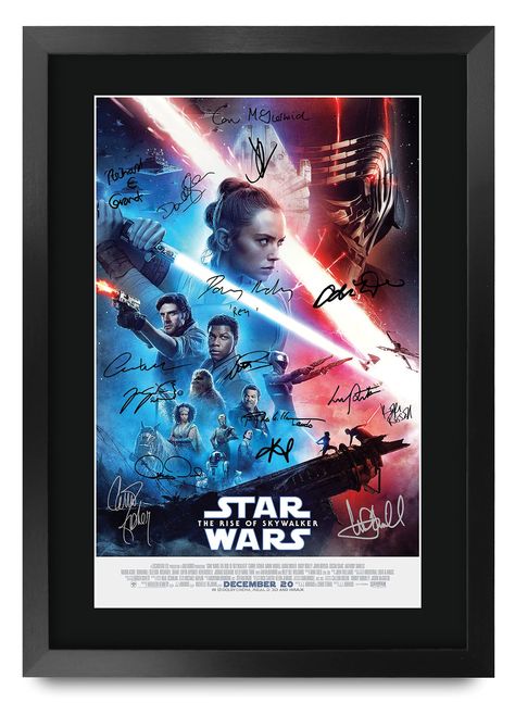 PRICES MAY VARY. A GIFT THEY'LL ACTUALLY LOVE - Be a legend with this signed printed poster of one of the mega blockbuster movies, The Rise of Skywalker. A starstruck present for them and top present-giving points to you! YOU WON'T FIND A BETTER PRODUCT FOR THE PRICE - Just like the real thing but without the cost, Fans and collectors of any age will be delighted to receive this authentic-looking display that makes for a unique addition to their collectors' memorabilia ARRIVES READY TO GIVE AS A Photo Mount, The Rise Of Skywalker, Rise Of Skywalker, Blockbuster Movies, A4 Poster, Star Wars Episodes, Movie Memorabilia, Signed Photo, Framed Gifts