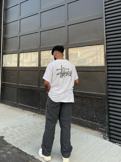 Mens Stussy Outfit, Stussy Basic Tee, Stussy Mens Outfit, Stussy Tee Outfit, Stussy Tshirt Outfit, Stussy Outfit Men, Stussy Fits, Stussy Outfits, Stussy Aesthetic