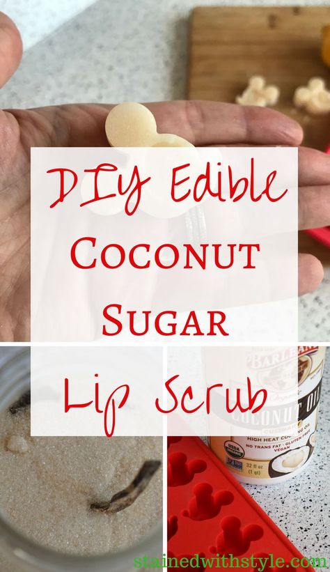 Lip Exfoliator Diy, Sugar Lip Scrub Diy, Coconut Oil Scrub, Diy Face Scrub, Lip Scrub Recipe, Exfoliating Lip Scrub, Lip Scrub Homemade, Diy Edible, Exfoliating Face Scrub