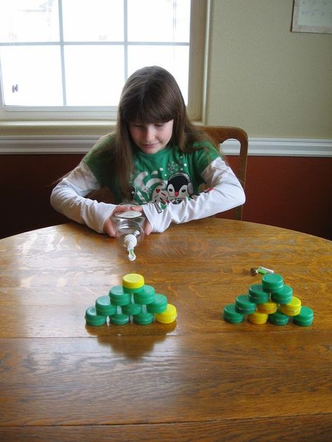 Newton's 3rd Law of Motion - Knocking Down Milk Caps | Almost Unschoolers | Bloglovin’ 3rd Law Of Motion, Physics Motion, Newton's 3rd Law, Newtons Third Law Of Motion, Newton's Third Law, Motion Activities, Sixth Grade Science, Newtons Laws Of Motion, Ngss Science