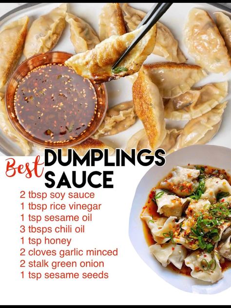 Dumplings Sauce Recipe, Resep Sushi, Dumpling Sauce, Best Dumplings, Homemade Sauce Recipes, Chinese Cooking Recipes, Asian Sauce, Chili Oil, Asian Flavors