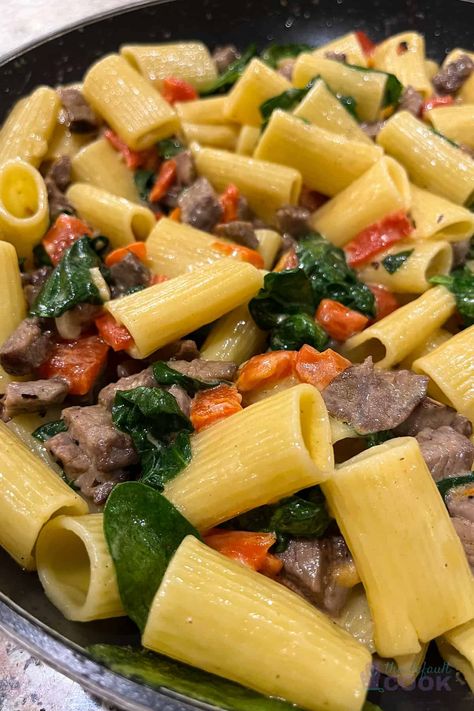 Leftover Tri Tip Steak Pasta - The Default Cook Tri Tip Pasta, What Can I Make With Left Over Tri Tip, Tri Tip Dinner Ideas Meals, Leftover Tri Tip Ideas, Leftover Tri Tip Recipes, Tri Tip Steak, Leftover Steak Recipes, Cooking Tri Tip, Steak Dinner Sides