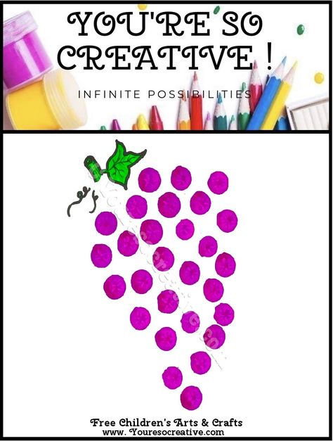 Grapes Craft, Book Preschool Activities, Sour Grapes, Bunch Of Grapes, Free Preschool Printables, Kindergarten Readiness, Craft Ideas For Kids, Arts And Craft, Free Preschool