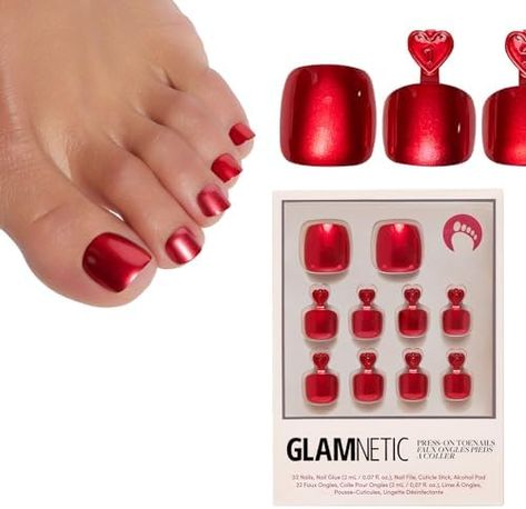 High-Quality Press-On Toenails Kit: All Glamnetic Press-On Toenail Kits offer high-quality salon style and feature protective UV coating, to ensure your set won't break or split for up to 2 weeks! Cherry Glaze, Press On Toenails, Elegant Nail, Seasonal Nails, Nail Buffer, Salon Style, Nail Sizes, Nail Accessories, Nail Kit