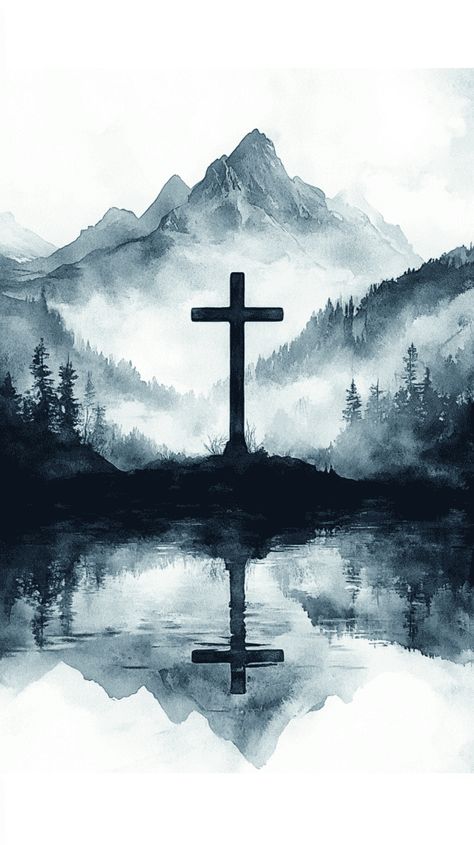 Christian Cross Wallpaper Iphone, Pretty Cross Wallpaper, Lds Iphone Wallpaper, Cross Wallpapers, Christian Cross Wallpaper, Gods Inspiration, Aesthetic Cross, Free Christian Printables, Winter Photography Nature