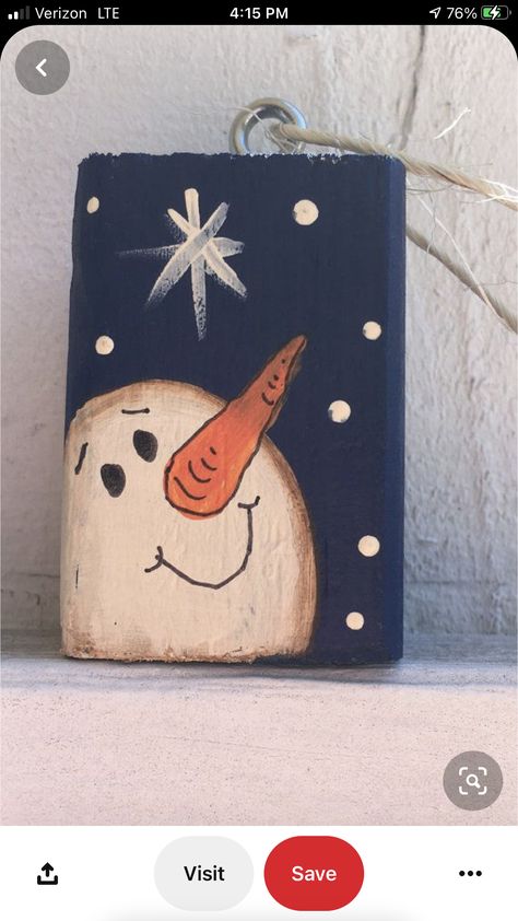 2x2 Wood, Happy Snowman, Snowman Ideas, Christmas Canvas Art, Christmas Paintings On Canvas, Snowy Night, Snowman Tree, Christmas Tree Painting, Snowman Christmas Tree