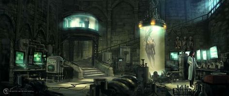 Fantasy Laboratory, Laboratory Concept Art, Steampunk Laboratory, Icewind Dale, Scene Design, Fantasy Landscape, Frankenstein, The Other Side, Concept Art