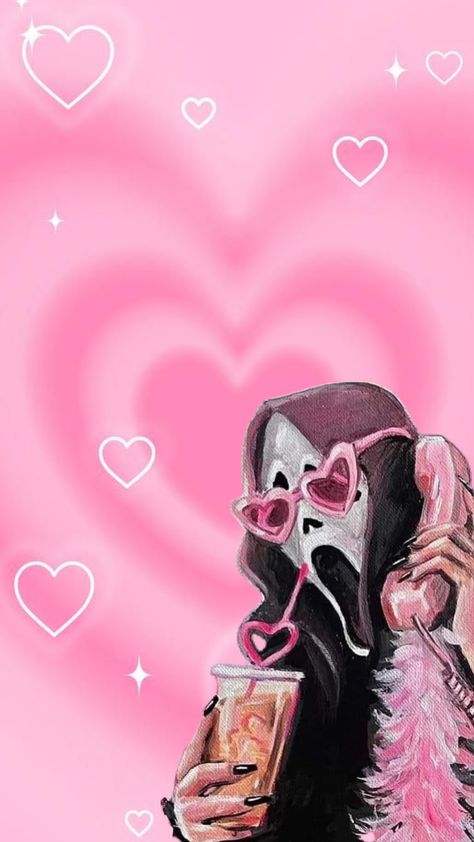 #y2k #pink #ghostface Wallpaper Iphone Ghostface, Ghostface Wallpaper Iphone, Pink Ghostface Wallpaper, Ghostface Cute, Ghostface Pink, Pink Ghostface, Ghostface Wallpaper, Ghost Face Wallpaper Aesthetic, Incredible Wallpaper