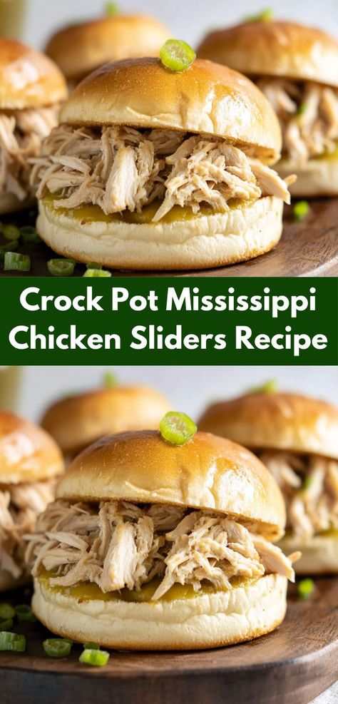 Transform your weeknight dinners with these Mississippi Chicken Sliders. Slow-cooked to perfection, they’re ideal for serving on soft buns, delivering comfort and flavor in every bite. Mississippi Chicken Sliders, Crock Pot Mississippi Chicken, Quick Dinner Ideas For Two, Pot Roast Sliders, Easy Dinner Ideas For Family, Sliders Recipes Chicken, Mississippi Chicken, Dinner Ideas For Family, Dinner Ideas For Two