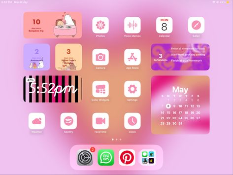 Pink ipad aesthetic..Aps used: Bears Countdown and Colour widgets. Wallpapers made with procreate Colour Widgets, Pink Ipad Aesthetic, Countdown Widget, Pink Ipad, Ipad Aesthetic, Bears, Ipad, Wallpapers, 10 Things