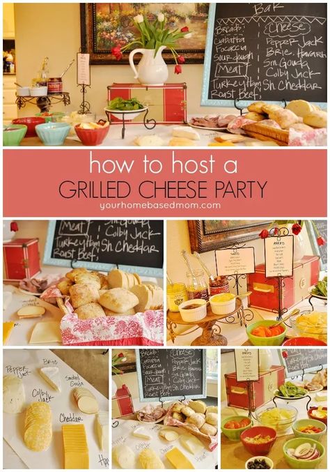 Grill Cheese Bar Ideas, Build Your Own Grilled Cheese Bar, Build Your Own Food Bar Ideas, Cheese Party Decorations, Build Your Own Food Bar, Sandwich Bar Ideas, Cheese Party Ideas, Smokehouse Ideas, Cheese Party Trays