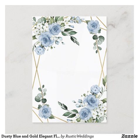 Dusty Blue and Gold Elegant Floral Rustic Wedding Enclosure Card | Zazzle.com in 2022 | Wedding enclosure cards, Baby blue wedding theme, Dusty blue weddings Wedding Design Background, Baby Blue Wedding Theme, Floral Rustic Wedding, Wedding Invitation Format, Baby Blue Weddings, Wedding Invitation Background, Floral Cards Design, Wedding Stage Design, Flower Graphic Design