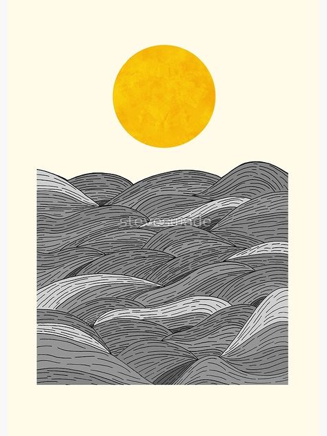 "The Grey Waves" Photographic Print by steveswade | Redbubble Metal Graphic Design, Waves Poster, Graphic Design Typography Poster, Sea Illustration, Japanese Poster Design, Creation Art, Matchbox Art, Poster Design Inspiration, 수채화 그림